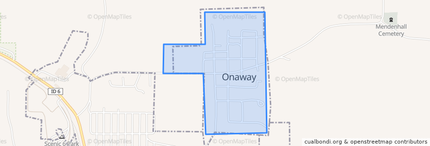 Mapa de ubicacion de Onaway.