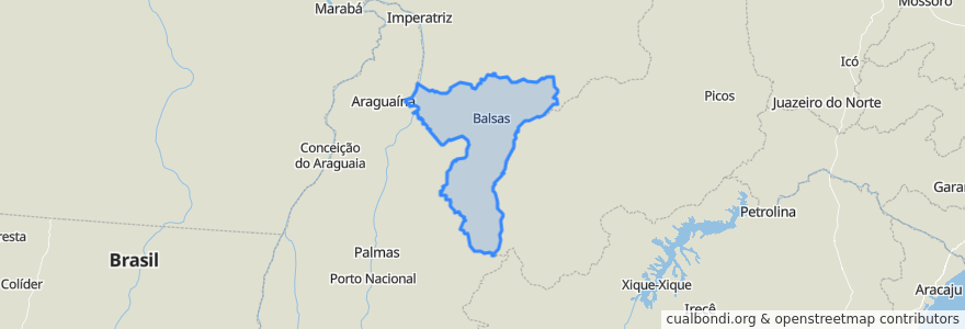 Mapa de ubicacion de Região Geográfica Imediata de Balsas.