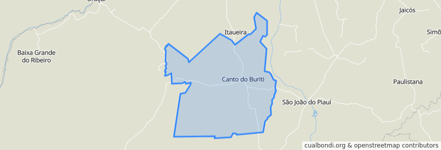 Mapa de ubicacion de Região Geográfica Imediata de Canto do Buriti.