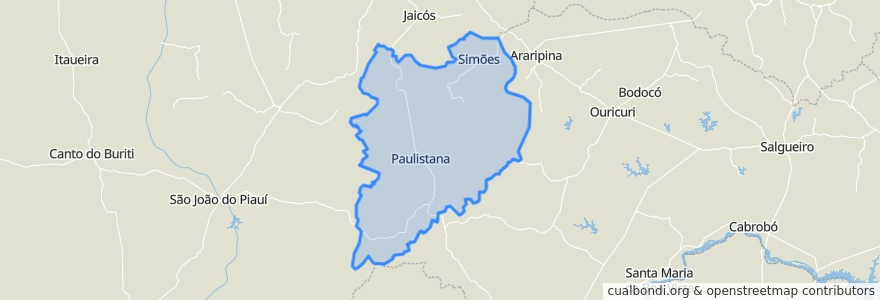 Mapa de ubicacion de Região Geográfica Imediata de Paulistana.