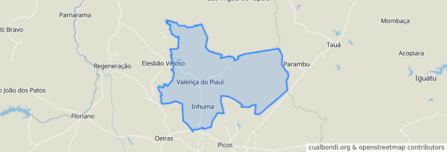 Mapa de ubicacion de Região Geográfica Imediata de Valença do Piauí.