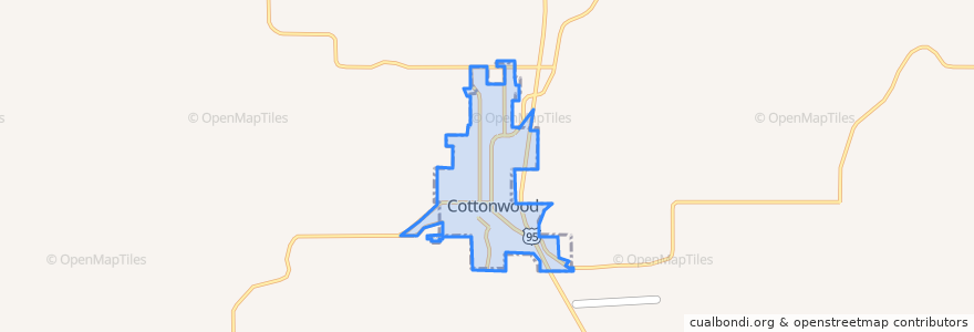 Mapa de ubicacion de Cottonwood.