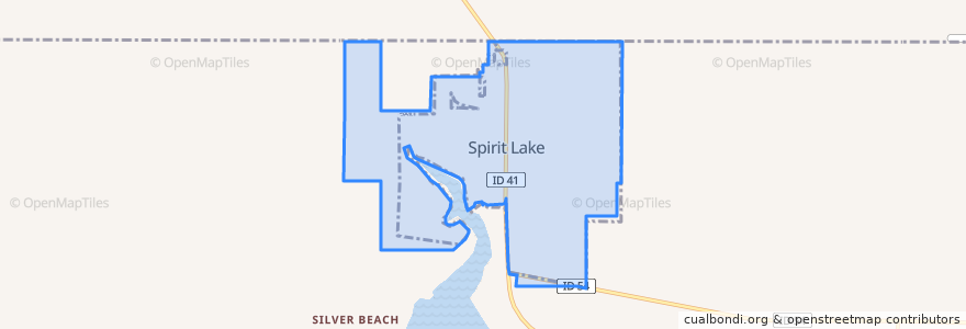 Mapa de ubicacion de Spirit Lake.