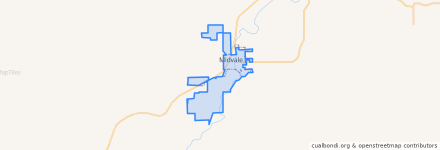 Mapa de ubicacion de Midvale.