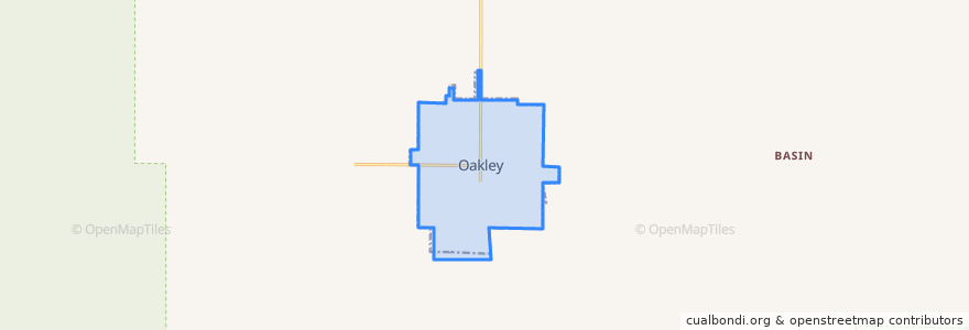 Mapa de ubicacion de Oakley.