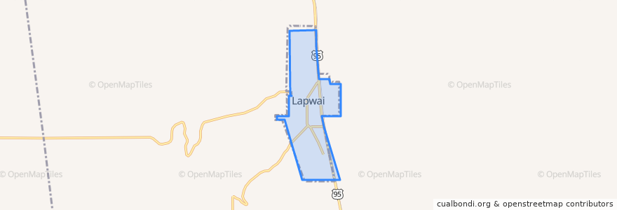 Mapa de ubicacion de Lapwai.