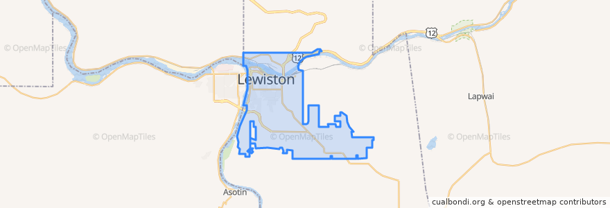 Mapa de ubicacion de Lewiston.