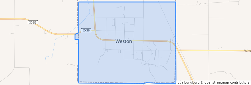 Mapa de ubicacion de Weston.