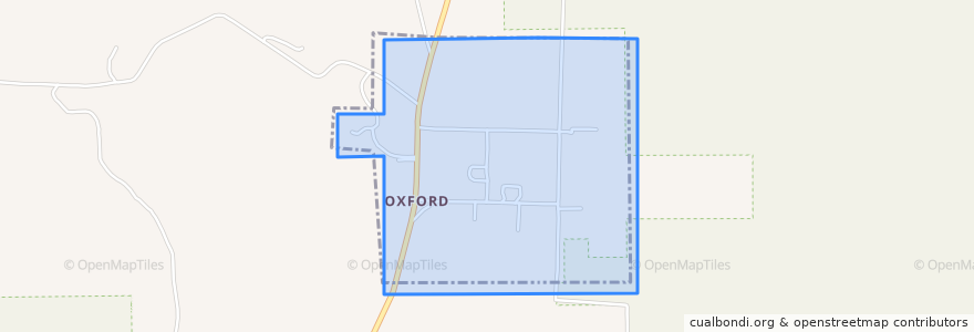 Mapa de ubicacion de Oxford.