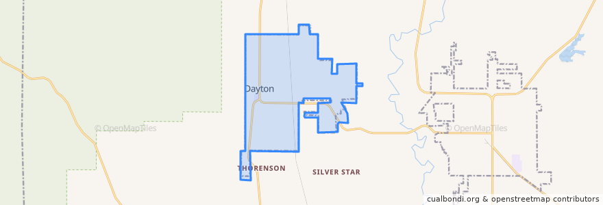 Mapa de ubicacion de Dayton.