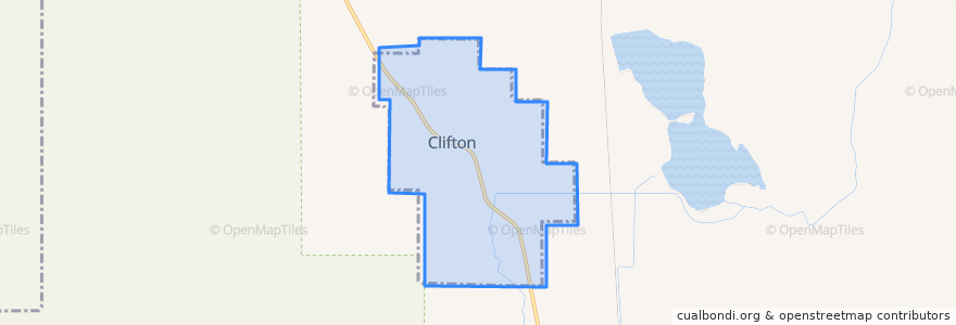 Mapa de ubicacion de Clifton.