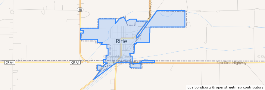 Mapa de ubicacion de Ririe.