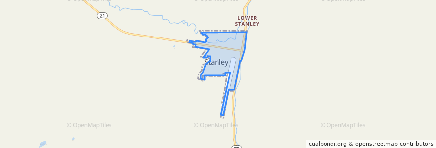 Mapa de ubicacion de Stanley.