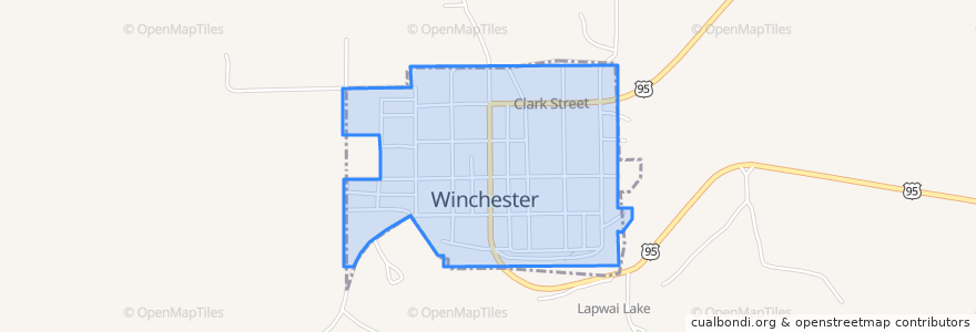 Mapa de ubicacion de Winchester.