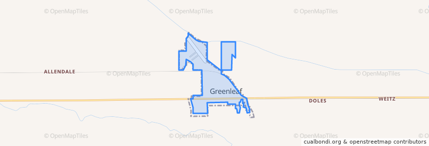 Mapa de ubicacion de Greenleaf.