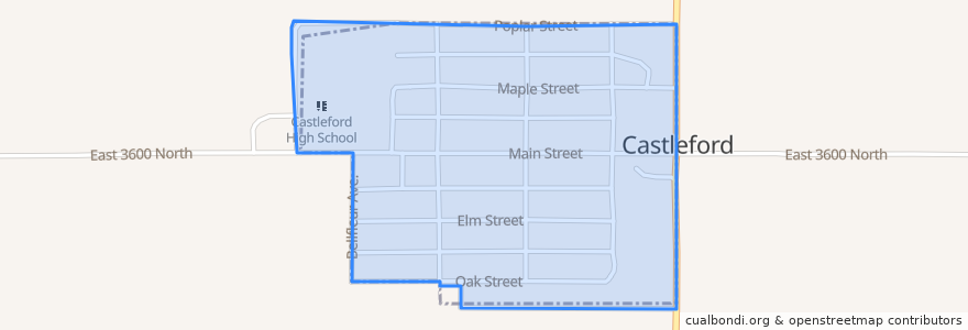 Mapa de ubicacion de Castleford.