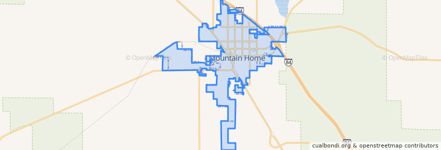 Mapa de ubicacion de Mountain Home.