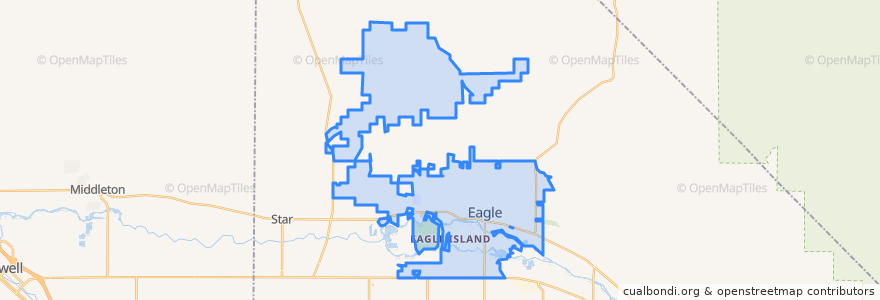 Mapa de ubicacion de Eagle.