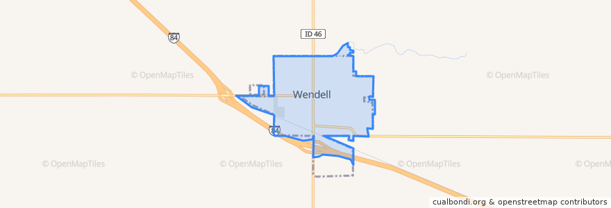 Mapa de ubicacion de Wendell.