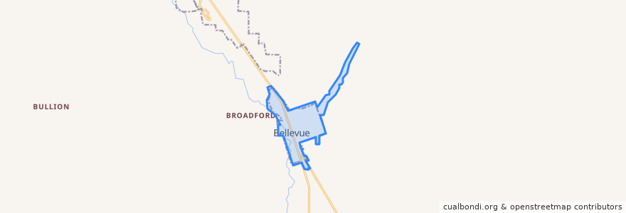 Mapa de ubicacion de Bellevue.