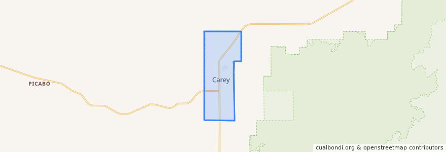 Mapa de ubicacion de Carey.