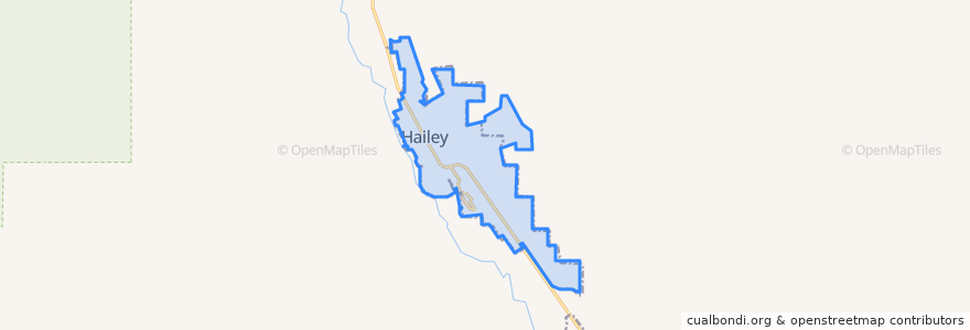 Mapa de ubicacion de Hailey.