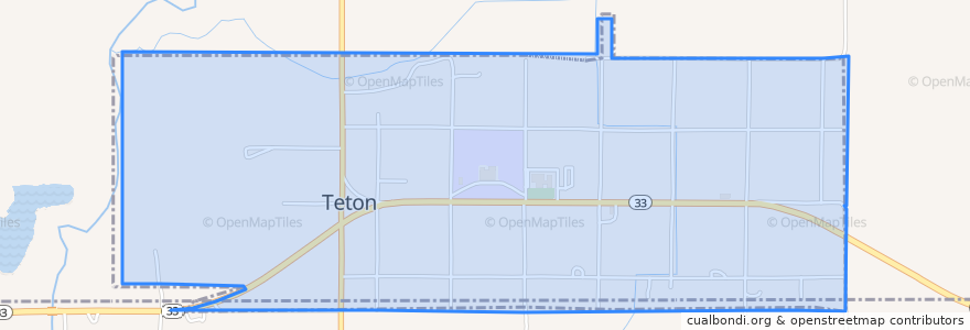 Mapa de ubicacion de Teton.