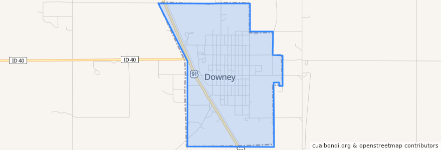 Mapa de ubicacion de Downey.