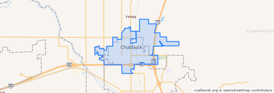 Mapa de ubicacion de Chubbuck.