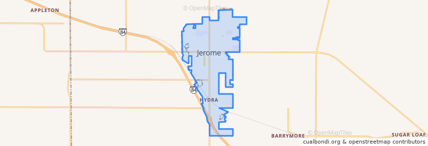 Mapa de ubicacion de Jerome.