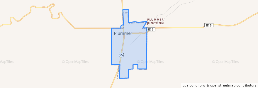 Mapa de ubicacion de Plummer.