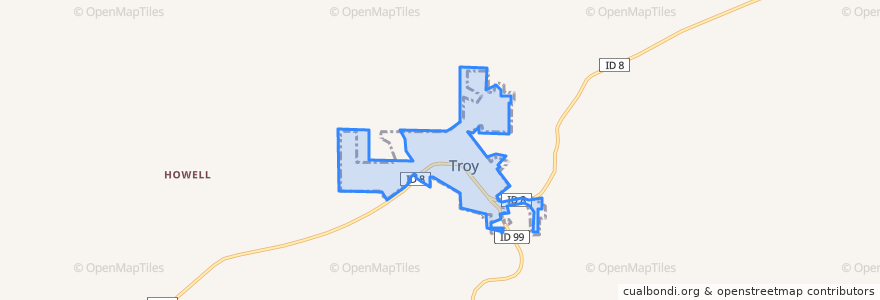 Mapa de ubicacion de Troy.