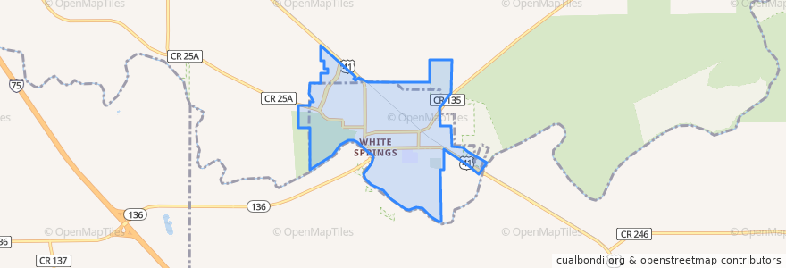 Mapa de ubicacion de White Springs.