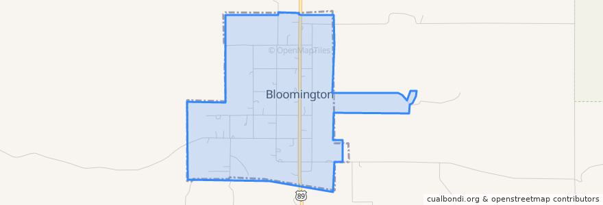 Mapa de ubicacion de Bloomington.