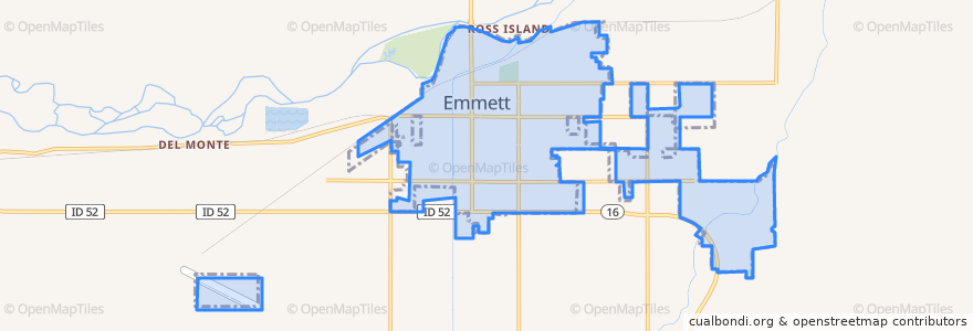 Mapa de ubicacion de Emmett.