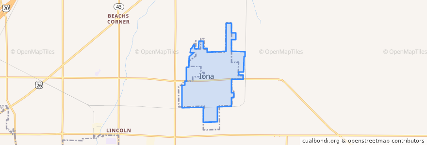 Mapa de ubicacion de Iona.