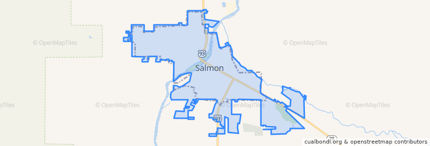 Mapa de ubicacion de Salmon.