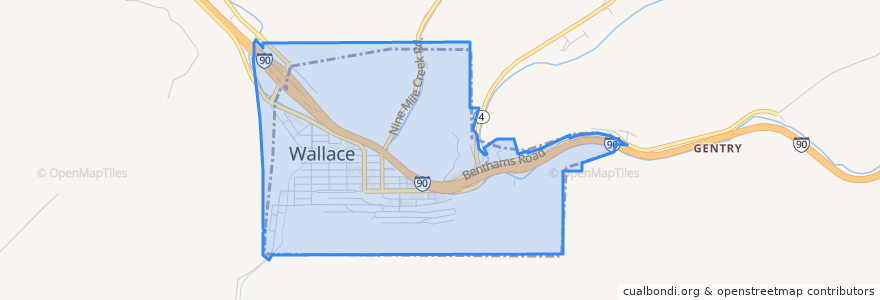 Mapa de ubicacion de Wallace.