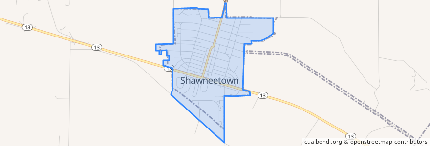 Mapa de ubicacion de Shawneetown.