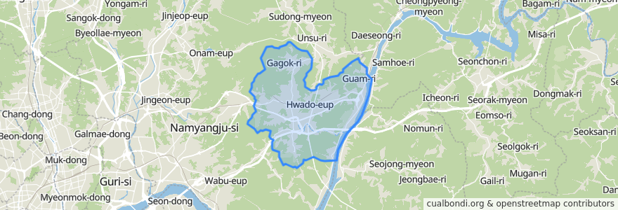 Mapa de ubicacion de 화도읍.