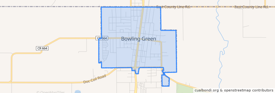 Mapa de ubicacion de Bowling Green.