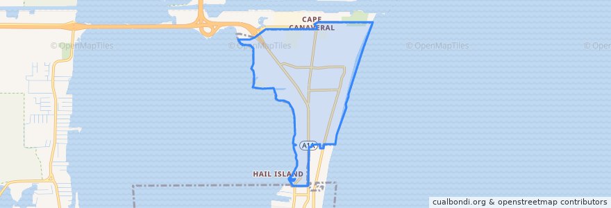 Mapa de ubicacion de Cape Canaveral.