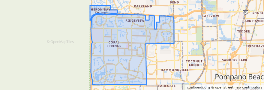 Mapa de ubicacion de Coral Springs.