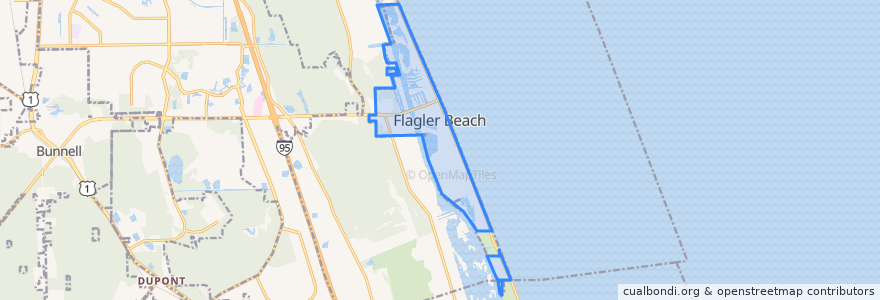 Mapa de ubicacion de Flagler Beach.