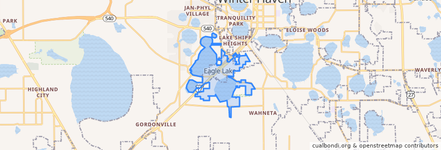 Mapa de ubicacion de Eagle Lake.