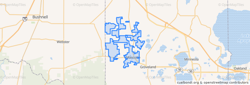 Mapa de ubicacion de Mascotte.