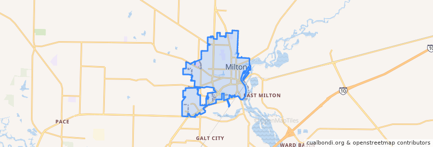 Mapa de ubicacion de Milton.