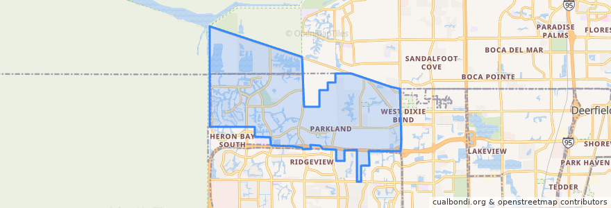 Mapa de ubicacion de Parkland.