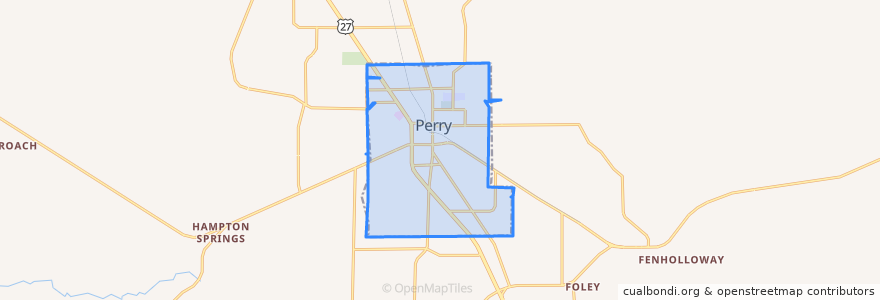 Mapa de ubicacion de Perry.