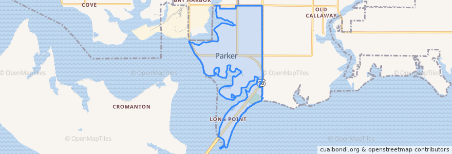 Mapa de ubicacion de Parker.